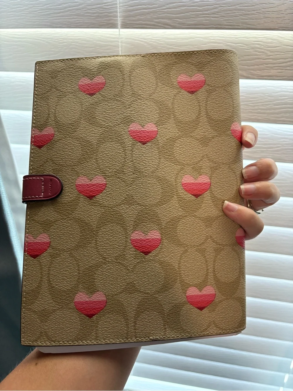 Coach heart notebook cover with notebook